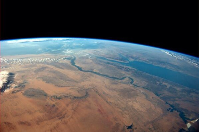 The Egyptian desert meets the Red Sea on a cloudless afternoon in this photo tweeted by first-time astronaut Reid Wiseman on June 8, 2014. Wiseman is one of six men living aboard the International Space Station. Wiseman has a growing following on Twitter where he shared this image. (Reuters)