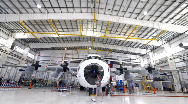 This is NASA’s custom-fitted research C-130 aircraft as its being prepared for a series of research flights on July 15, 2014.  The customized airplane will fly the skies above an are of the Southern Rocky Mountains, in Colorado, known as the Front Range to conduct detailed studies of local air pollution. (AP)