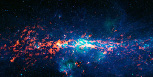 Milky Way's Galactic Center and Sagittarius B2 as seen by the ATLASGAL survey ((c) ESO/APEX & MSX/IPAC/NASA)