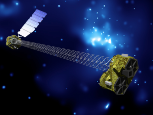 Artist's concept of NuSTAR spacecraft in orbit. (NASA/JPL-Caltech)