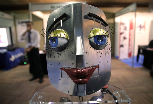 This humanoid robot face was displayed during the International Conference on Humanoid Robots in Madrid, Spain on November 19, 2014. (Reuters)