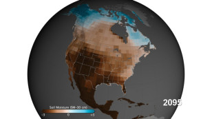 Soil moisture 30 cm below ground projected through 2095 for high emissions scenario RCP 8.5. (NASA's Goddard Space Flight Center)