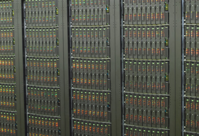 This is a part of the High Performance Computing and Storage Complex II that’s been installed at the new data center of the Lehmann Center of the Dresden University of Technology in Dresden, Germany.  The data center was officially opened on 5/13/15.  This new supercomputer includes more than 43,000 CPU cores and attains a peak performance of 1.5 quadrillion floating point operations per second. (AP)