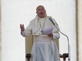 Pope Francis delivers his speech during his weekly general audience, in St. Peter's Square at the Vatican, Wednesday, June 17, 2015. (AP)