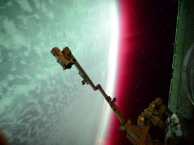 A red aurora as seen from the International Space Station and tweeted by astronaut Scott Kelly on June 22, 2015. (NASA)