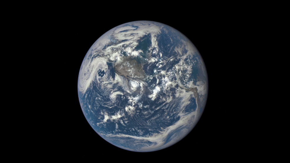 This animation features actual satellite images of the far side of the moon, illuminated by the sun, as it crosses between the DSCOVR spacecraft's Earth Polychromatic Imaging Camera (EPIC) and telescope, and the Earth. (NASA/NOAA)