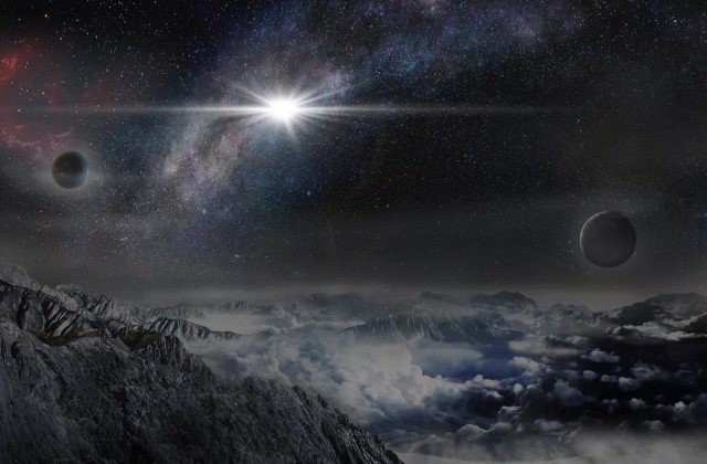 This is an artist's impression of the record-breakingly powerful, superluminous supernova ASASSN-15lh as it would appear from an exoplanet located about 10,000 light years away in the host galaxy of the supernova. (Beijing Planetarium/Jin Ma)