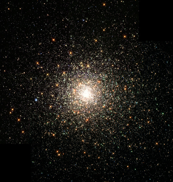 M80 (NGC 6093), one of the densest of the 147 known globular star clusters in the Milky Way galaxy. Located about 28,000 light-years from Earth, M80 contains hundreds of thousands of stars, all held together by their mutual gravitational attraction. (NASA/ESA)