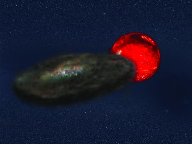 Artist conception of binary star system TYC-2505-672-1. (Jeremy Teaford, Vanderbilt University)