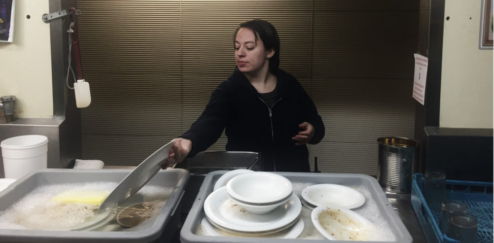 Like the sub-zero temperatures at the South Pole, a never ending stream of dirty pots, pans and plates is a fact of life in the Dish Pit. 