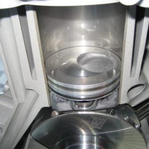 Piston of a 3.5 L (210 cu in) Ford EcoBoost gasoline direct injection engine (Wikimedia Commons)