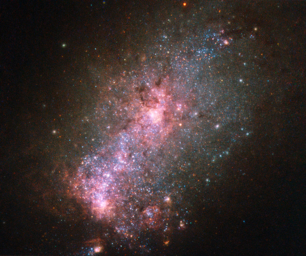 This NASA/ESA Hubble Space Telescope image, released 7/25/16, reveals the vibrant core of the galaxy NGC 3125. The galaxy is located about 50 million light-years away in the constellation of Antlia. (ESA/Hubble & NASA, Judy Schmidt) 