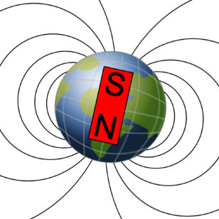Schematic representation of Earth's magnetic field lines after a polarization reversal (Zureks/Wikimedia Commons)
