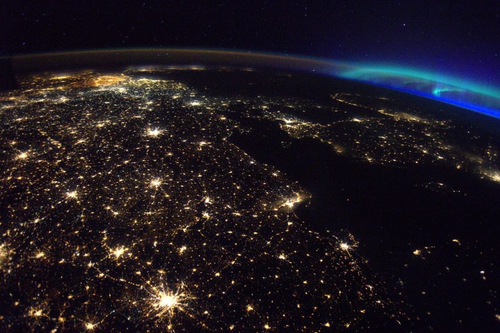 European Space Agency astronaut Thomas Pesquet Tweeted this photo of northern Europe he snapped from the International Space Station on May 9. Up in the top right corner you can see an aurora. (ESA/NASA)