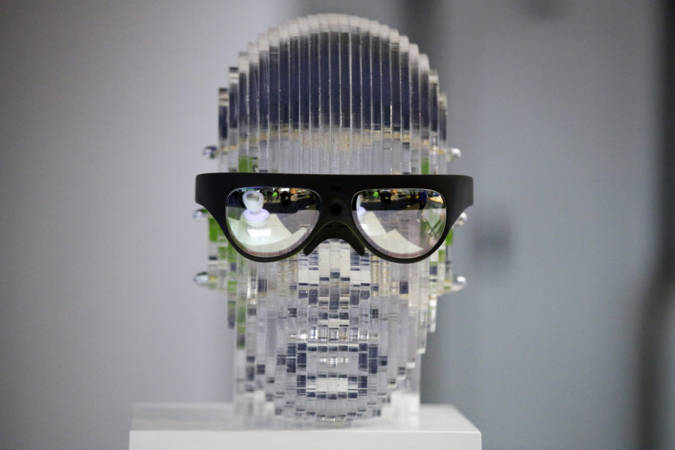 Augmented Reality or AR glasses are seen on display at CES International 2018 on Jan. 10, 2018. (AP Photo/Jae C. Hong)