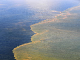 Oil from the Deepwater Horizon oil spill approaches the coast of Mobile, Ala., May 6, 2010. (US Navy)