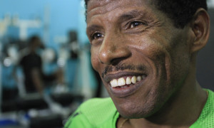 Haile smiles at his gym in Ethiopia's capital, Addis Ababa. Photo: Reuters