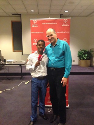 Bright and Sonny at Special Olympics headquarters in Washington, D.C.