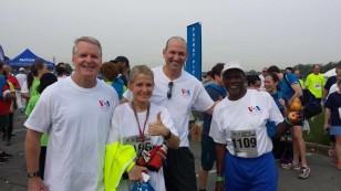 From left to right: VOA's Eric Phillips, Karin Zeitvogel, Sonny Young and William Scottt after the 2014 race.