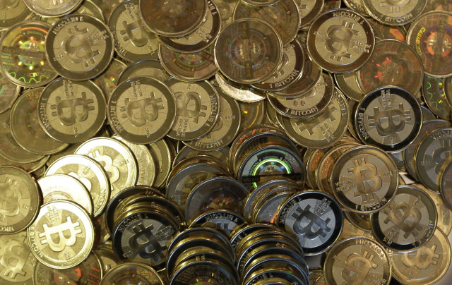 An image of Bitcoin tokens in Sandy, Utah, Feb. 25, 2014. (AP)