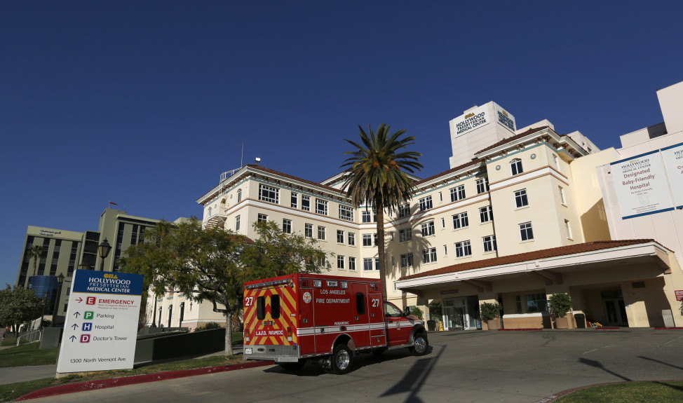 The Hollywood Presbyterian Medical Center is pictured in Los Angeles, California, Feb. 16, 2016. The FBI is investigating a cyber attack that crippled the hospital's electronic database for days, forcing doctors to rely on telephones and fax machines to relay patient information. (Reuters)