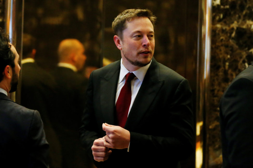 FILE - Tesla Chief Executive, Elon Musk enters the lobby of Trump Tower in Manhattan, New York, U.S., Jan. 6, 2017. (Reuters)