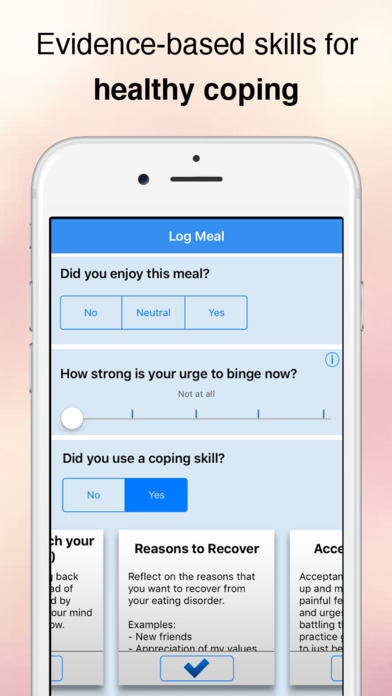 A screenshot of 'Renew', the new program for 'Recovery Record', an app to help people with eating disorders. (Recovery Record)