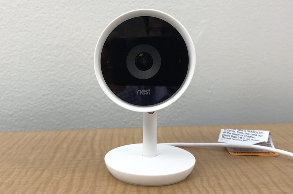 FILE - A photo from video shows the Nest Cam IQ camera, which uses facial recognition to recognize people it has been introduced to who enter its sight line, July 25, 2017. (AP)