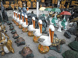 Kitschy lawn ornaments are all ready for purchase by suburbanites needing just the right touch for their yards. (Carol M. Highsmith)