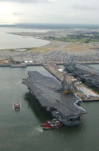 The U.S.S. John F. Kennedy docks at Naval Base Norfolk, home of the United States Fleet Forces Command.  (U.S. Navy)