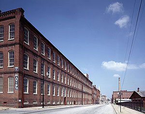 Danville’s extensive warehouse district, once nearly deserted after the tobacco and weaving industries declined, is now a popular part of town.   Many of the old buildings have been converted into loft apartments and offices.  (Carol M. Highsmith)