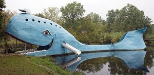 You never know what you’ll run across off the beaten Interstate highway path.  This blue whale delights swimmers in Catoosa, a small town in eastern Oklahoma.  (Carol M. Highsmith)