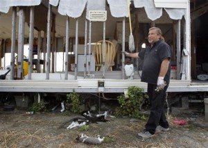 Ronald Nunez is still working to rebuild his house in Cameron, Louisiana, that was devastated by Hurricane Rita five years ago. (Patrick Semansky/AP)