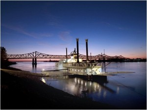 Carol took this lovely photo of a Mississippi riverboat in graceful Natchez.  I wish there were room to also show you some of the beautiful springtime shots of Natchez, the first capital of Mississippi Territory when it was carved out of the State of Georgia and Gulf-shore land owned by Spain. (Carol M. Highsmith)