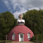 This roadside curiosity, “Mammy’s Cupboard,” says a lot about Mississippi’s racial story.  As a restaurant, it was once a black-faced characterization of an overweight slave nanny.  Now the somewhat more politically correct, lighter-skinned or even white figure towers above a modest luncheonette and gift shop. (Carol M. Highsmith)