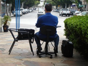 Even the international teleworking association folks might agree that this would be carrying telework a bit far.  A laptop on the back patio, maybe, but . . .   (mokolabs, Flickr Creative Commons)
