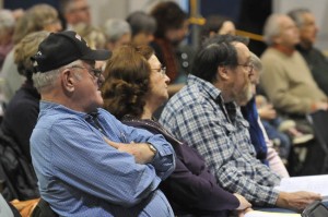 Talking's not all that goes on at Warren's town meeting.  There's a lot of listening, too.  (Courtesy, The Valley Reporter)