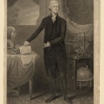 Jefferson poses with some of his scientific instruments. (Library of Congress)