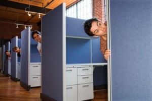 Want privacy when you're on the phone in your cubicle? Forget about it.  (jupiterimages, Getty Images)