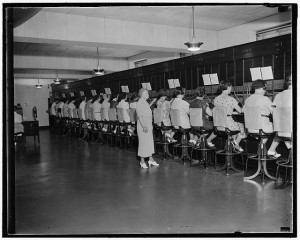 Harriot Daley supervised more than 50 switchboard operators at the U.S. Capitol in 1937.  (Library of Congress)