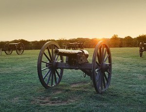 A lone cannon at Manassas Battlefield today recalls a much greater concentration at the TWO battles along Bull Run.  (Carol M. Highsmith)