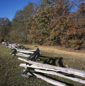 This split-rail fence marks a spot of intense fighting called 'The Hornet's Nest' at Shiloh.  (Carol M. Highsmith)