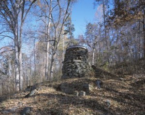 A remnant of "Catherine's Furnace," a Confederate ironmaking facility that became the site of heavy fighting at Chancellorsville.  Union troops burned the place to the ground during the subsequent "Wilderness" campaign.  (Carol M. Highsmith)