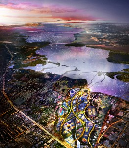An artist's rendition of the envisioned Silicon Valley fair site.  (Bay Area Council)