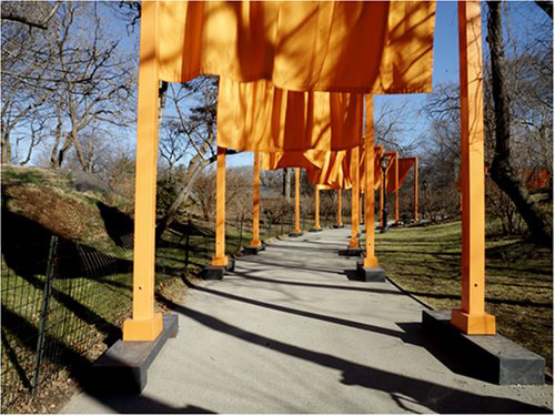 Christo and Jeanne-Claude's "Gates" brightened the drab winter landscape of Central Park.  (Carol M. Highsmith)