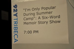 I'm not sure what "Six-Word Memoirs" are.  Sort of haikubiographies, I guess.  Writing complicated memoirs is harder.  (92YTribeca, Flickr Creative Commons)