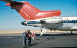 Passengers used to routinely board airliners via rear "airstairs."  Now, if they even exist, they're welded shut.  (Wikipedia Commons)