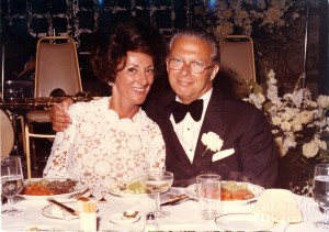 Jane's parents, Helene and Willy — Willem had Americanized his name — at the wedding of Jane's brother in 1972.  "It was a big diamond industry affair," Jane notes.  (courtesy, Jane Friedman) 