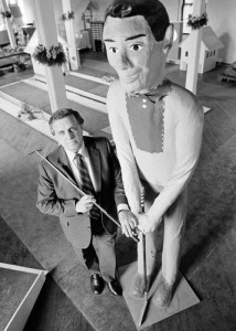 Ralph Lomma's the one on the left!  His zany twists to the staid game of miniature golf revolutionized the business.  (Peter Morgan/AP)