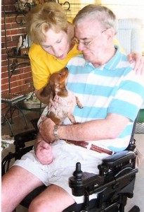 Shirley, Geddie, and Lili — the Loflins' miniature dachshund, who became Geddie's constant companion.  (Shirley Loflin) 